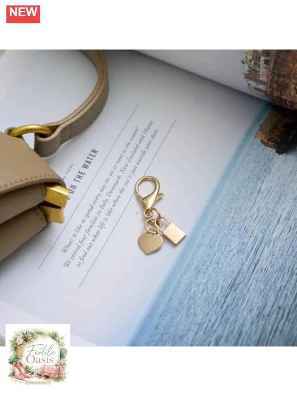 Gold Plated Alloy Bag Charm Keychain Purse Charm for Handbag Women Gift
